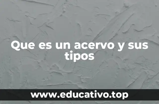 Que es un acervo y sus tipos