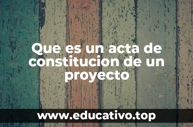 Que es un acta de constitucion de un proyecto