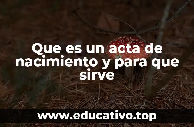 Que es un acta de nacimiento y para que sirve