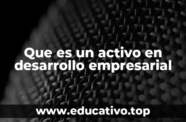 Que es un activo en desarrollo empresarial