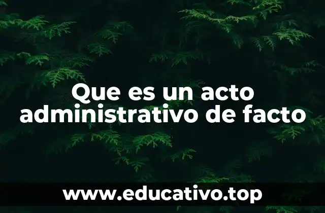 Que es un acto administrativo de facto