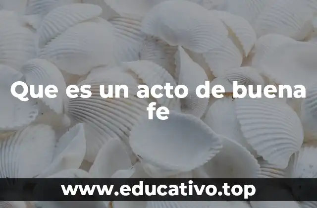 Que es un acto de buena fe