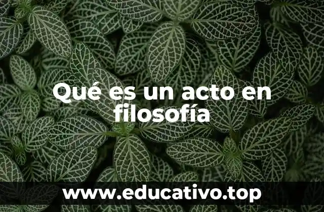 La importancia del acto en la filosofía de la acción