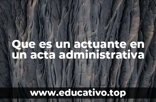 Que es un actuante en un acta administrativa