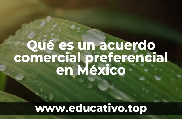 Qué es un acuerdo comercial preferencial en México