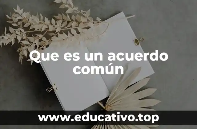 Que es un acuerdo común