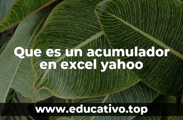 Que es un acumulador en excel yahoo