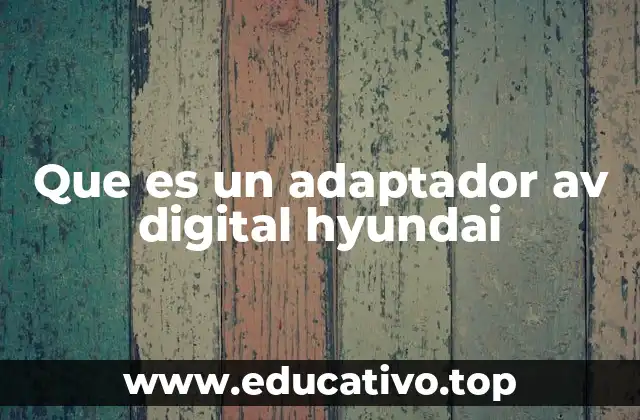 Que es un adaptador av digital hyundai