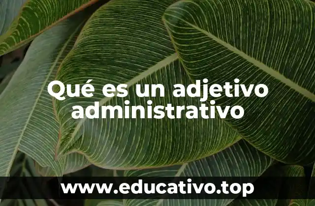 Qué es un adjetivo administrativo