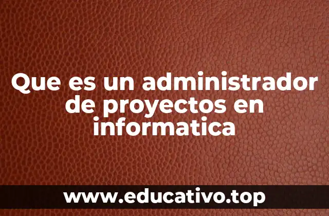 Que es un administrador de proyectos en informatica