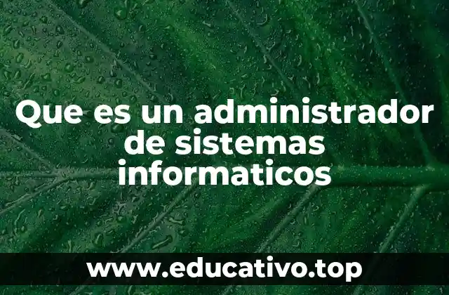 Que es un administrador de sistemas informaticos
