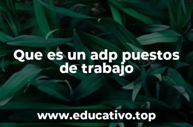 Que es un adp puestos de trabajo