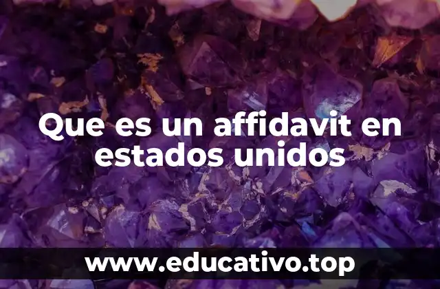 Que es un affidavit en estados unidos