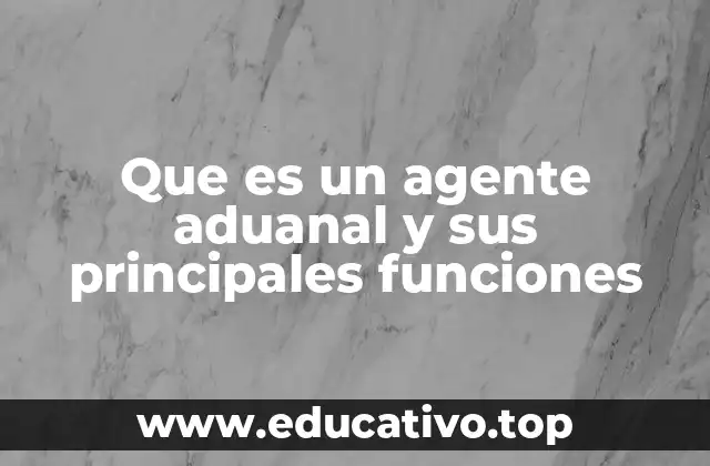 Que es un agente aduanal y sus principales funciones