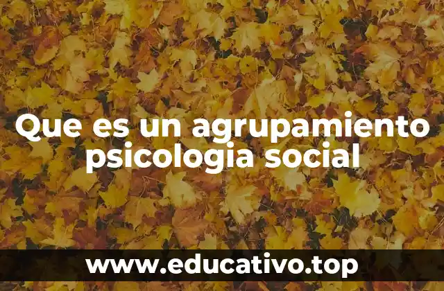 Que es un agrupamiento psicologia social