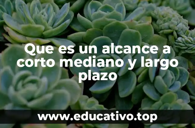 Que es un alcance a corto mediano y largo plazo