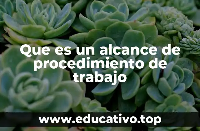 Que es un alcance de procedimiento de trabajo