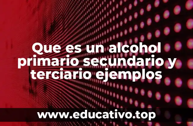 Que es un alcohol primario secundario y terciario ejemplos