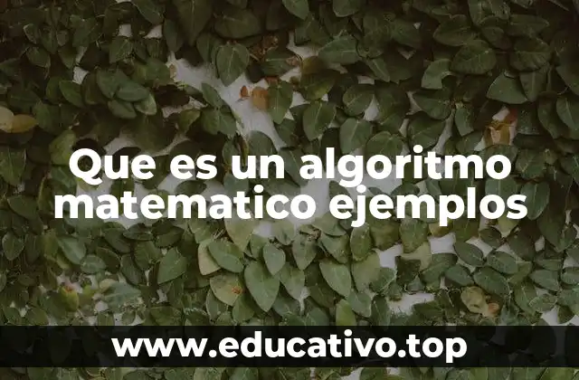 Que es un algoritmo matematico ejemplos