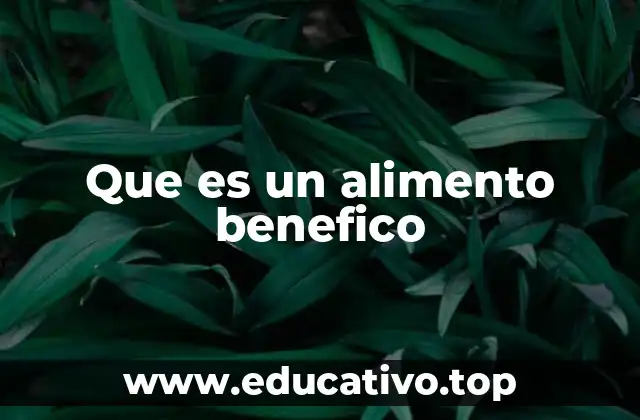Que es un alimento benefico