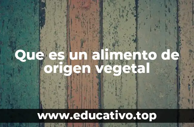 Que es un alimento de origen vegetal
