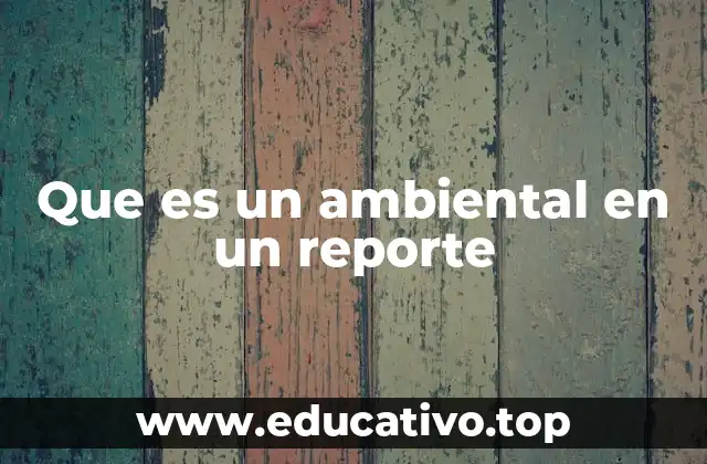 Que es un ambiental en un reporte