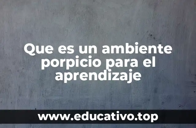 Que es un ambiente porpicio para el aprendizaje