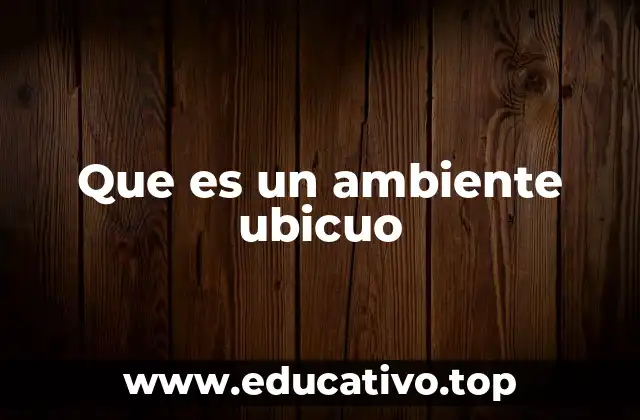 Que es un ambiente ubicuo