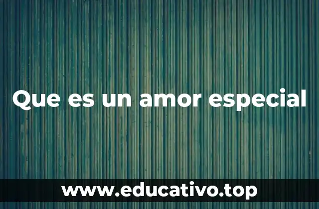 Que es un amor especial