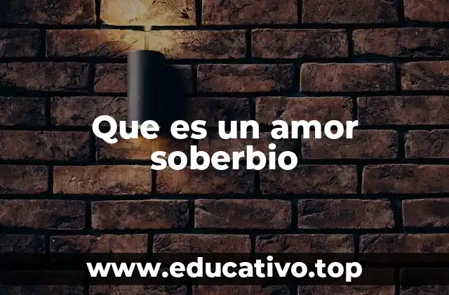 Que es un amor soberbio