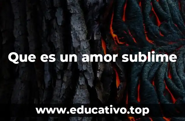 Que es un amor sublime