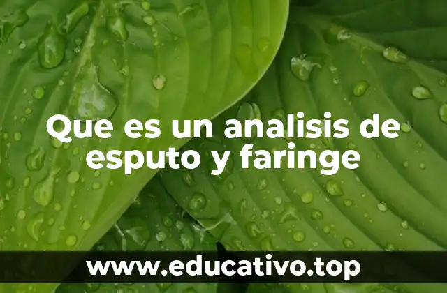Que es un analisis de esputo y faringe