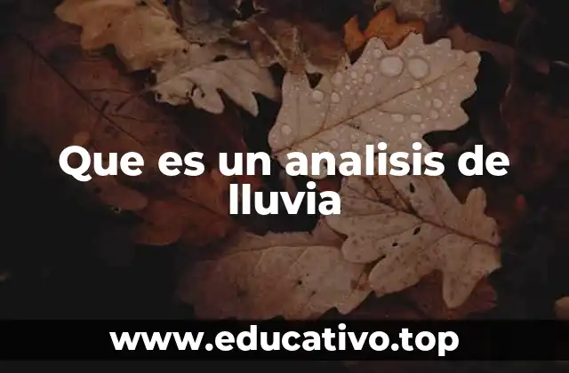 Que es un analisis de lluvia