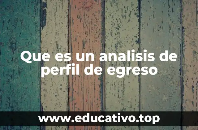Que es un analisis de perfil de egreso