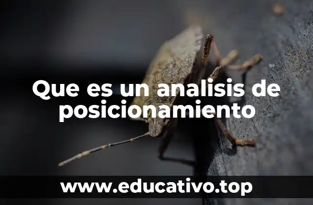 Que es un analisis de posicionamiento