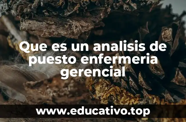 Que es un analisis de puesto enfermeria gerencial