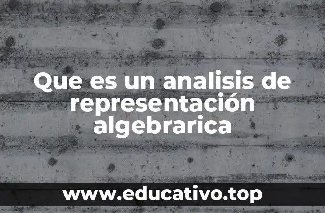 Que es un analisis de representación algebrarica