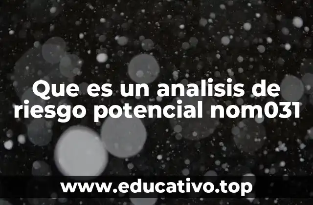 Que es un analisis de riesgo potencial nom031