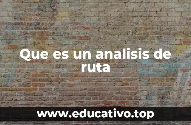 Que es un analisis de ruta