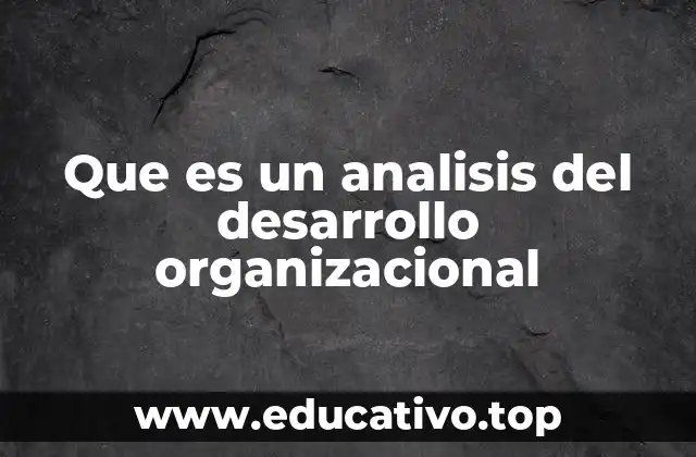 Que es un analisis del desarrollo organizacional