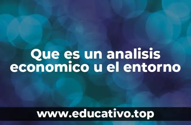 Que es un analisis economico u el entorno