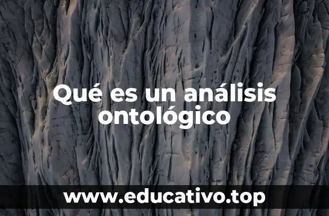 Qué es un análisis ontológico
