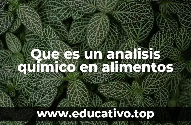 Que es un analisis quimico en alimentos