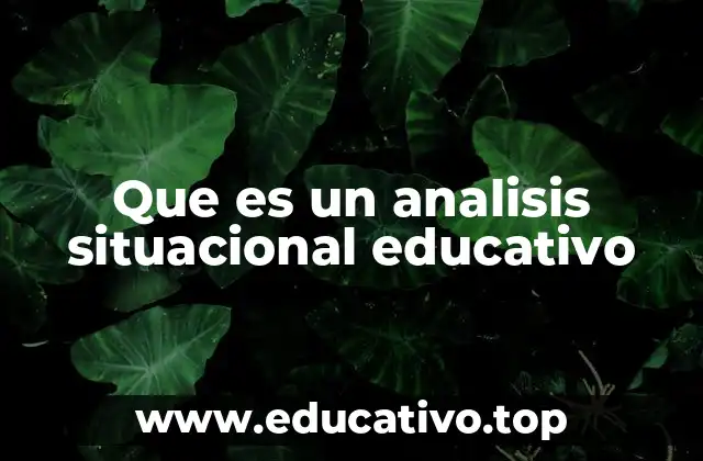 Que es un analisis situacional educativo