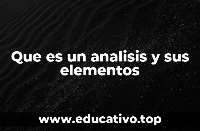 Que es un analisis y sus elementos