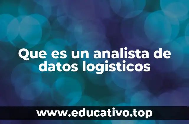 Que es un analista de datos logisticos