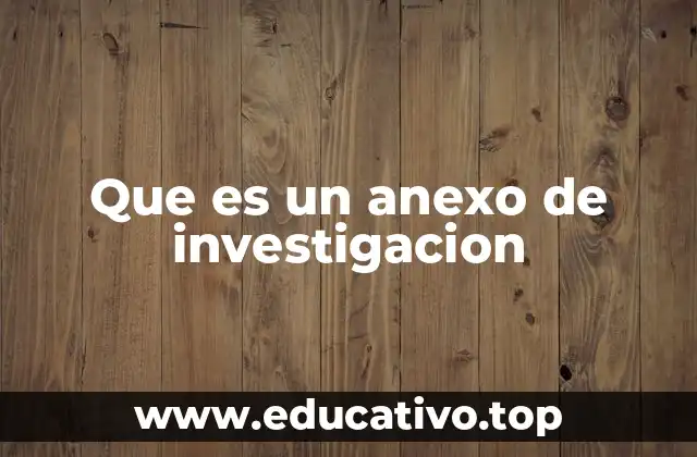Que es un anexo de investigacion