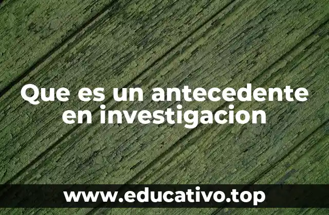 El papel de los antecedentes en la estructura de una investigación