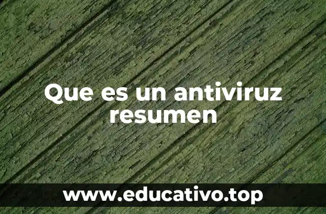 Que es un antiviruz resumen