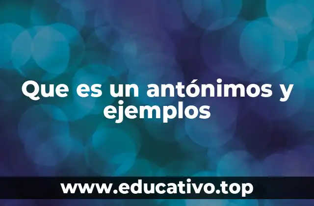 Que es un antónimos y ejemplos